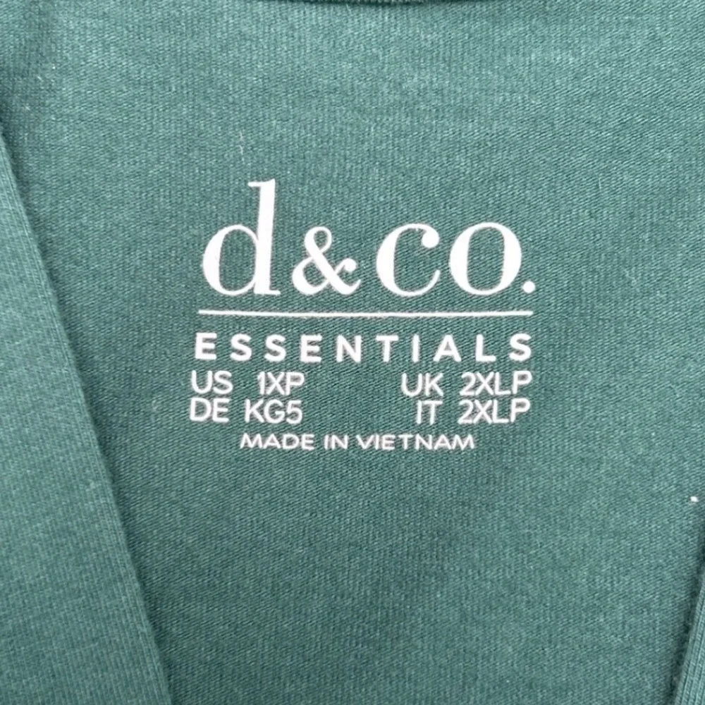 d&co. Women Open Front Shawl Collar Cardigan Forest Green Size 1XP Dark Academia